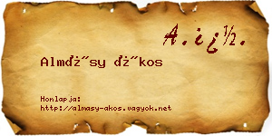 Almásy Ákos névjegykártya